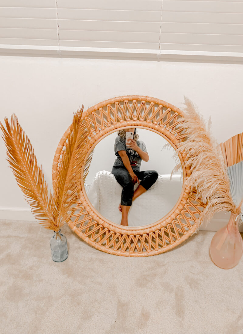 New Boho Decor: Rattan/wicker/woven mirror