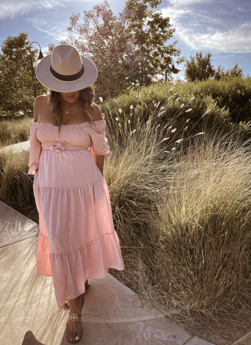 Pink Blush Smocked Maxi Collaboration